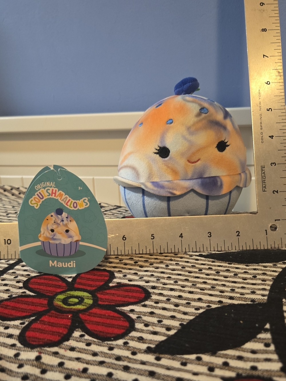 Squishmallows Maudi Cupcake Plush in Blue and Orange